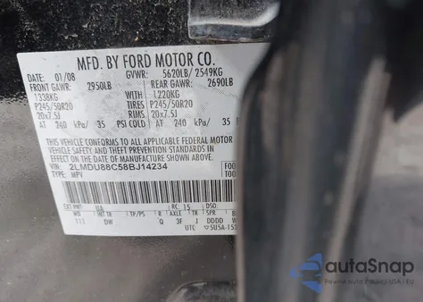 2008 Lincoln Mkx z USA, uszkodzony, nr VIN 2LMDU88C58BJ14234